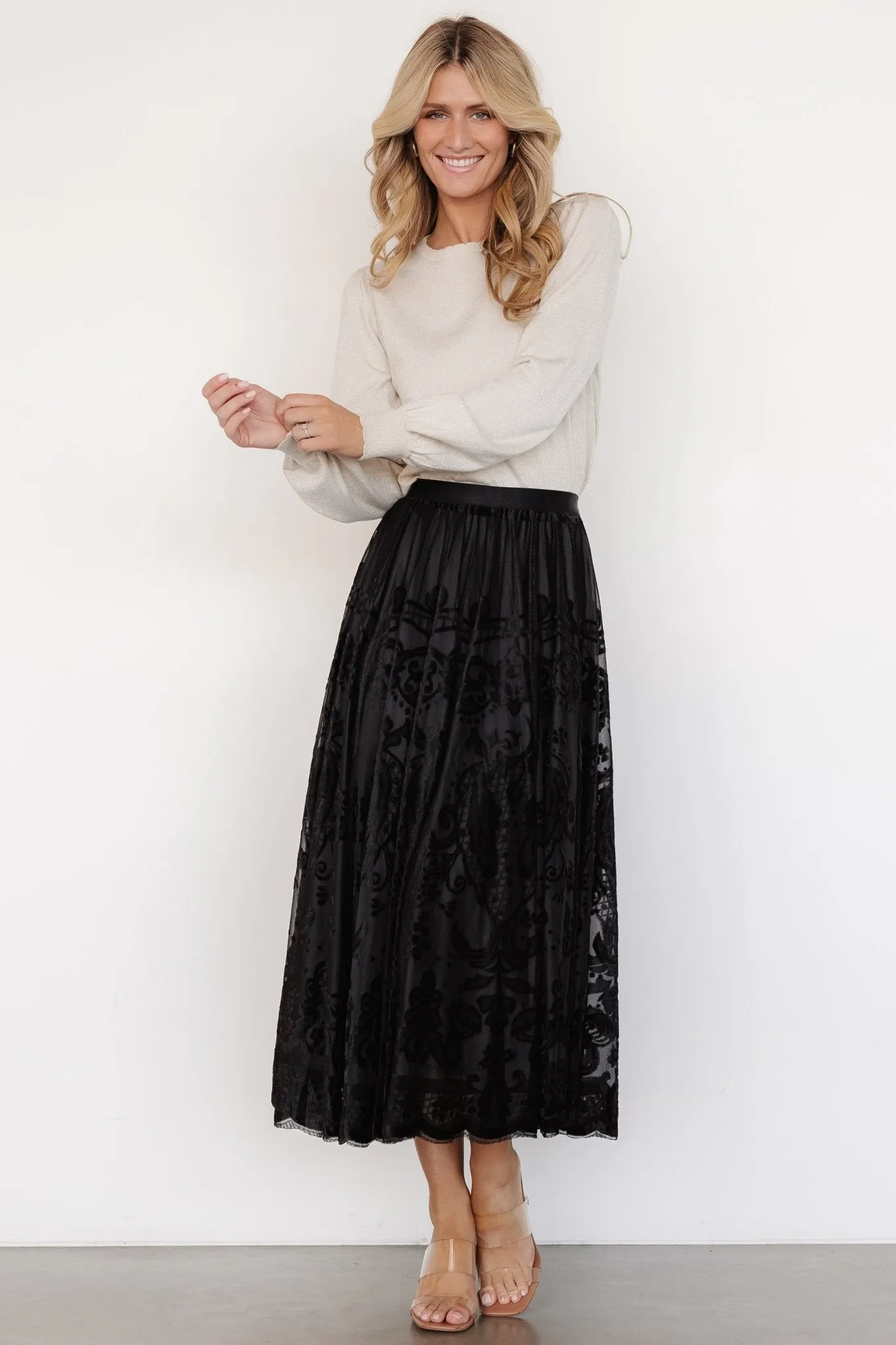 Palini Velvet Skirt | Black sold by Baltic Born