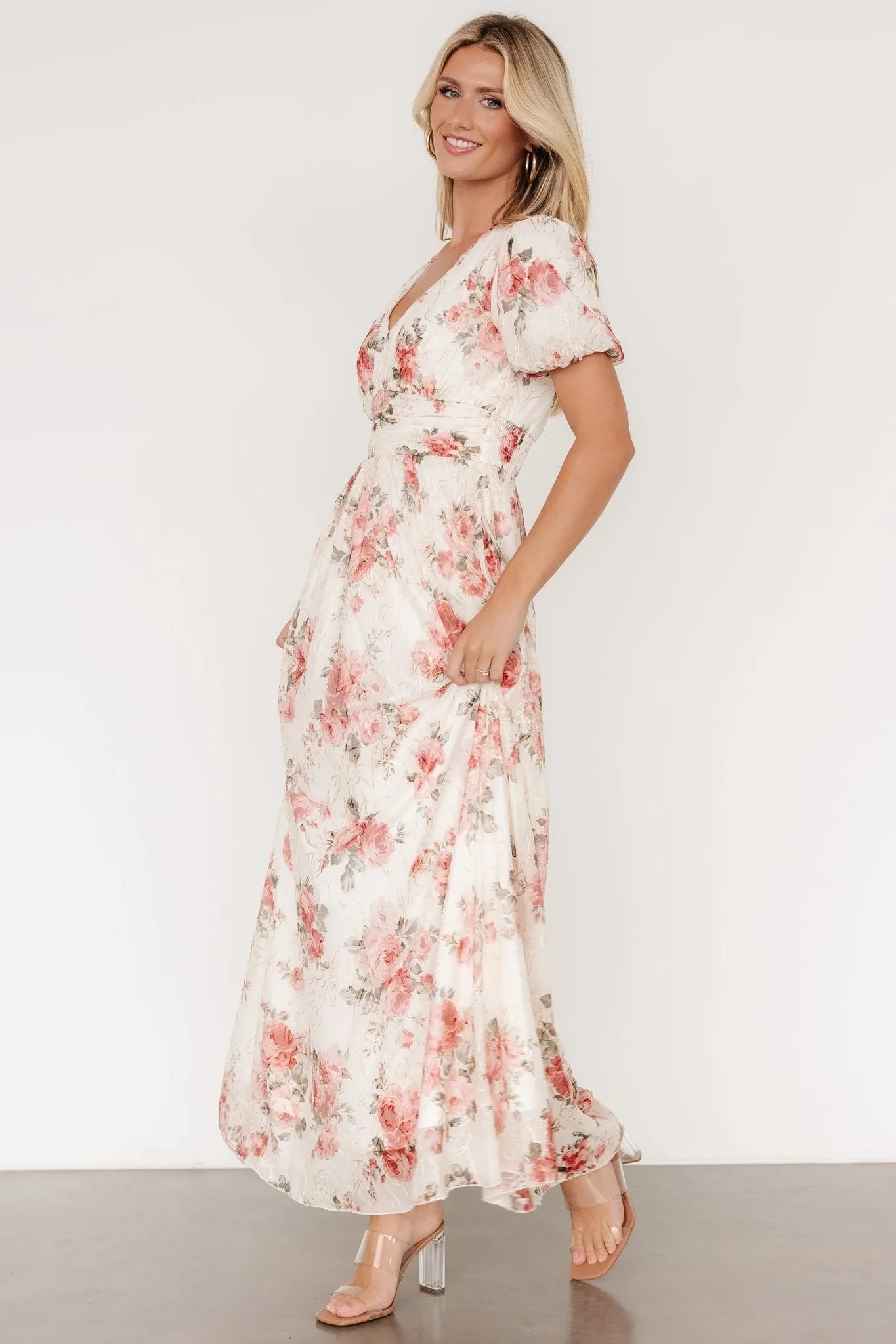 Ardley Maxi Dress | Cream + Rose Floral sold by Baltic Born product image thumbnail 3