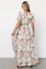 Naomi Short Sleeve Maxi Dress | Ivory + Coral Floral sold by Baltic Born