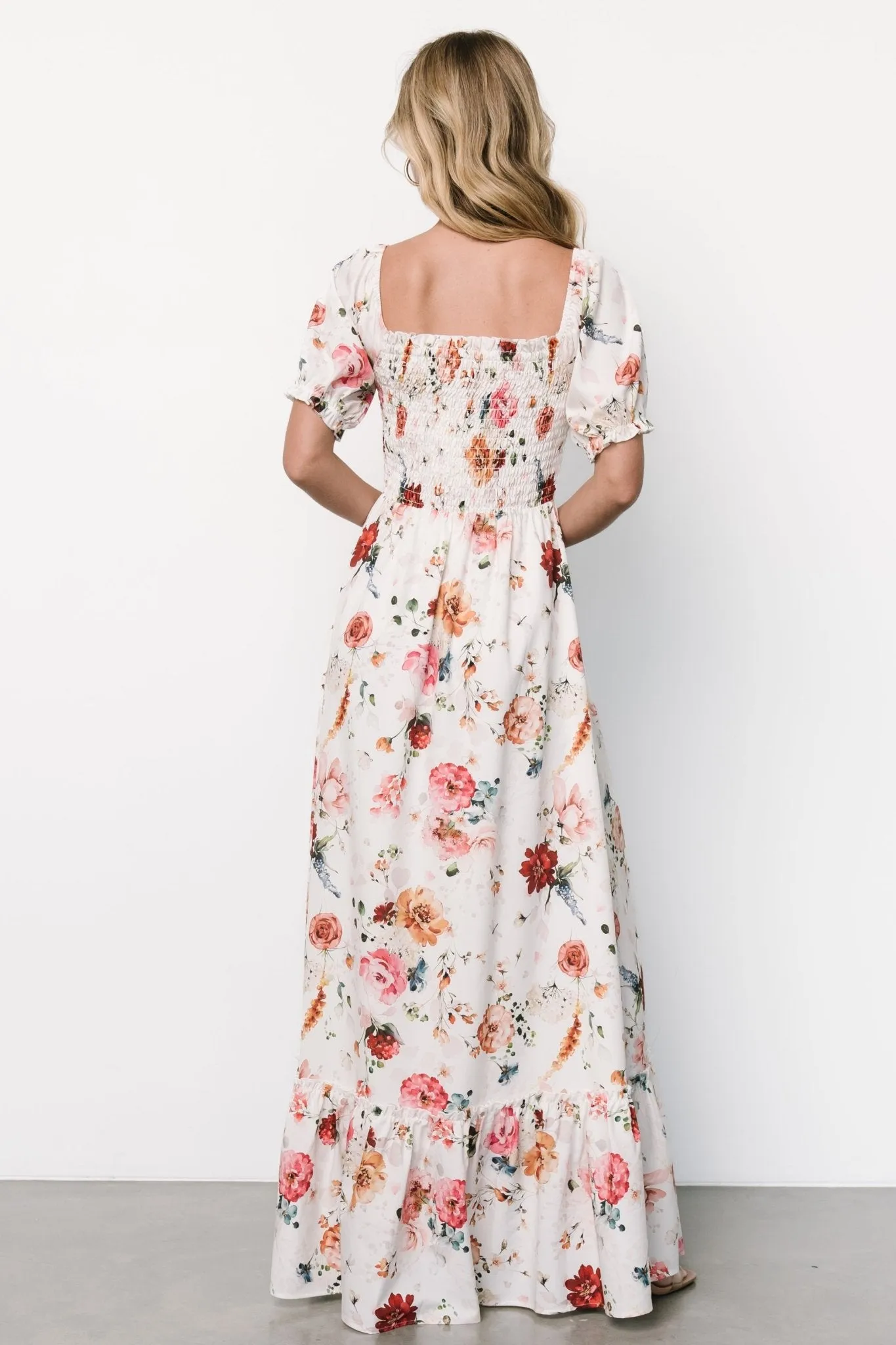 Capri Smocked Maxi Dress | Multi Floral sold by Baltic Born product image thumbnail 5