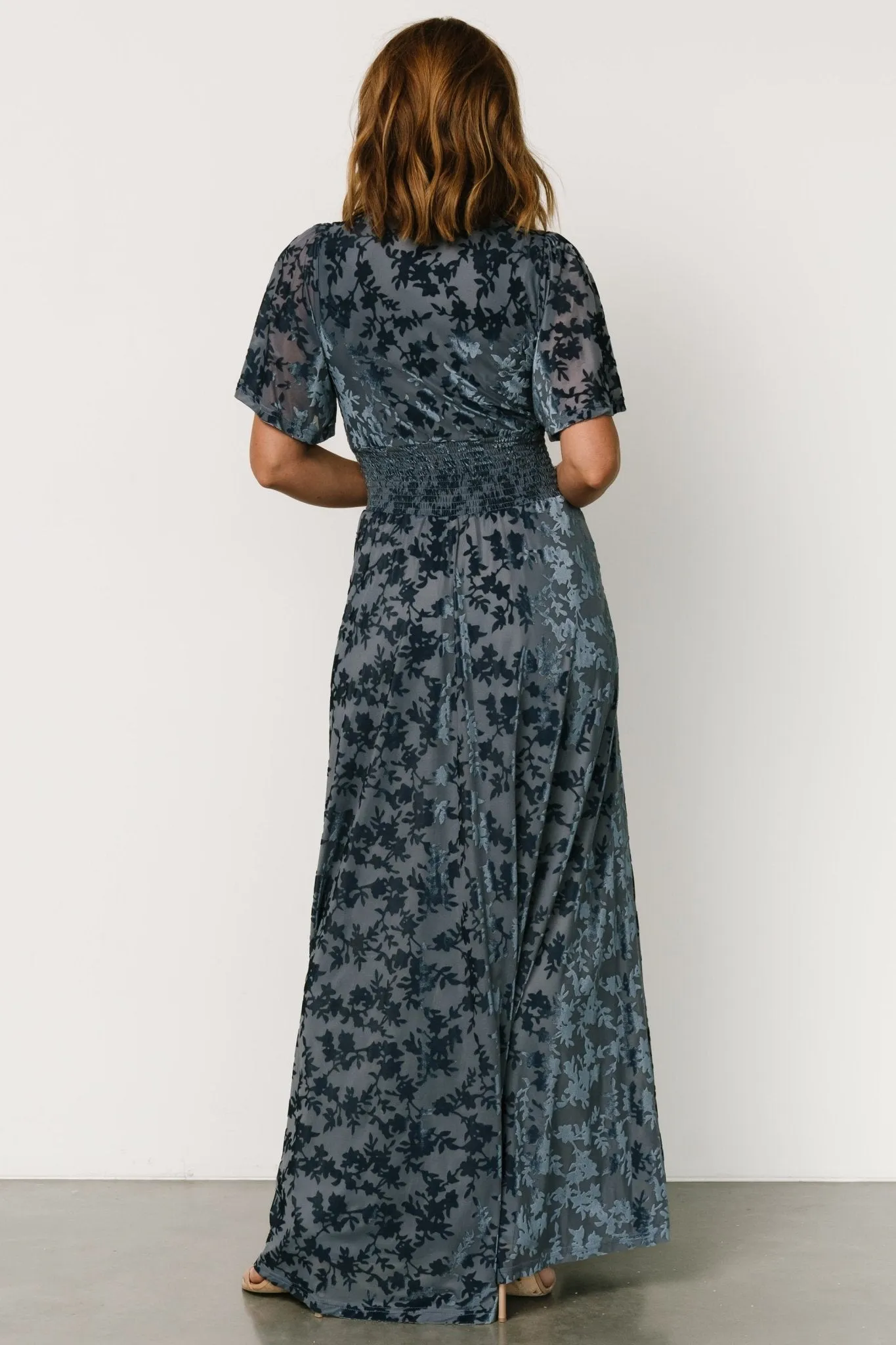 Veronica Velvet Maxi Dress | Whisper Blue sold by Baltic Born product image thumbnail 4