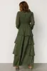 Mariella Tiered Maxi Dress | Dark Sage sold by Baltic Born