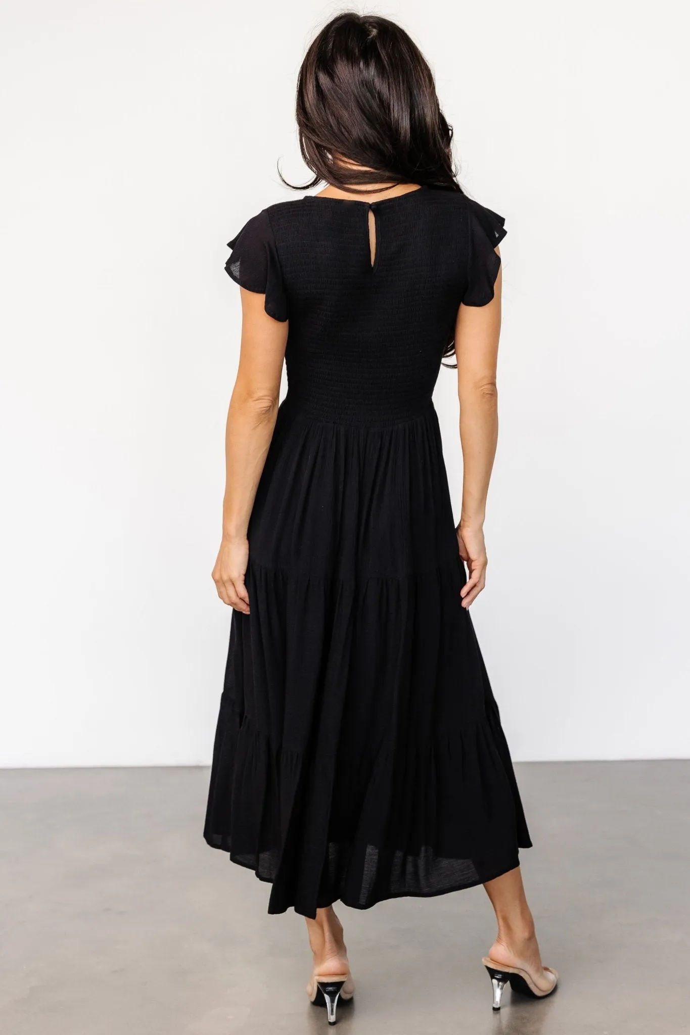 Loretta Smocked Midi Dress | Black sold by Baltic Born product image thumbnail 5