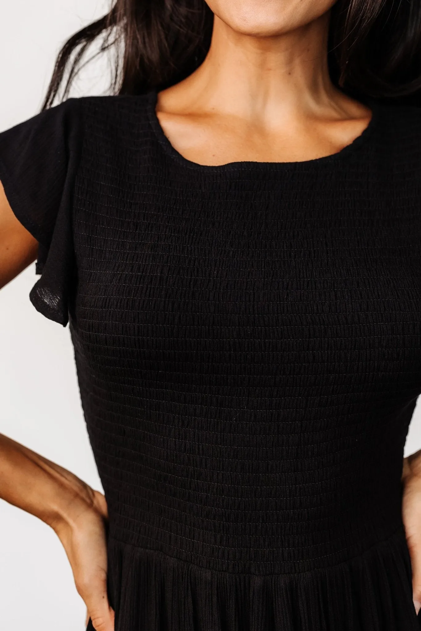 Loretta Smocked Midi Dress | Black sold by Baltic Born product image thumbnail 2