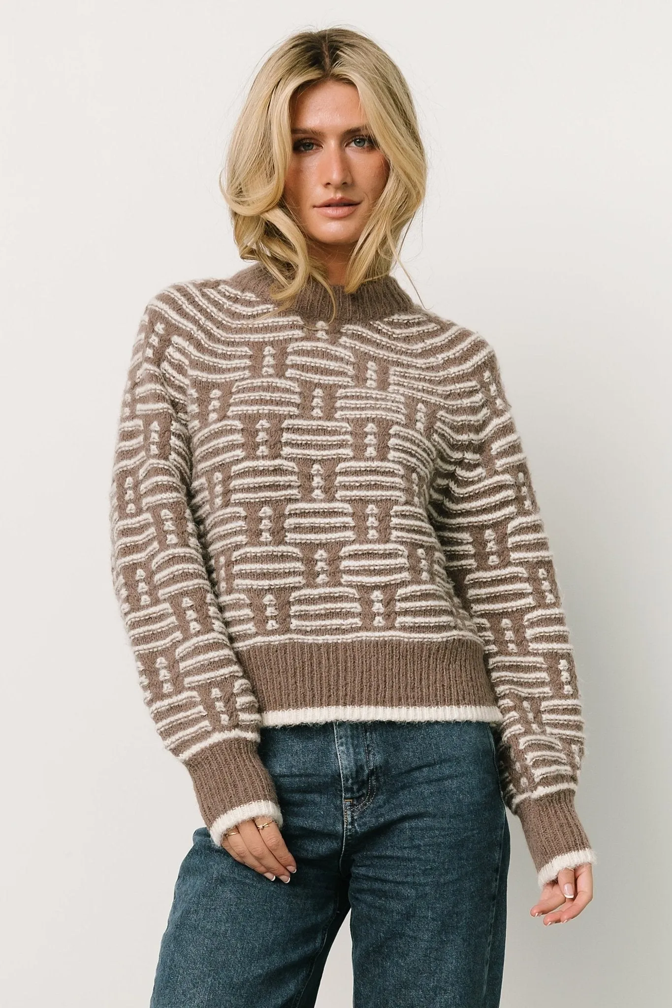 Hawthorne Knit Sweater | Mocha + Ivory sold by Baltic Born
