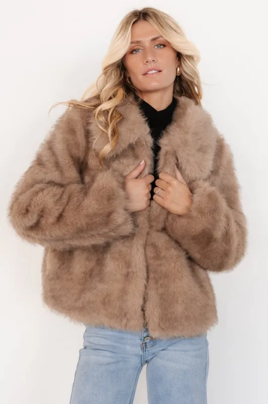 Amarante Faux Fur Coat | Beige Mink sold by Baltic Born