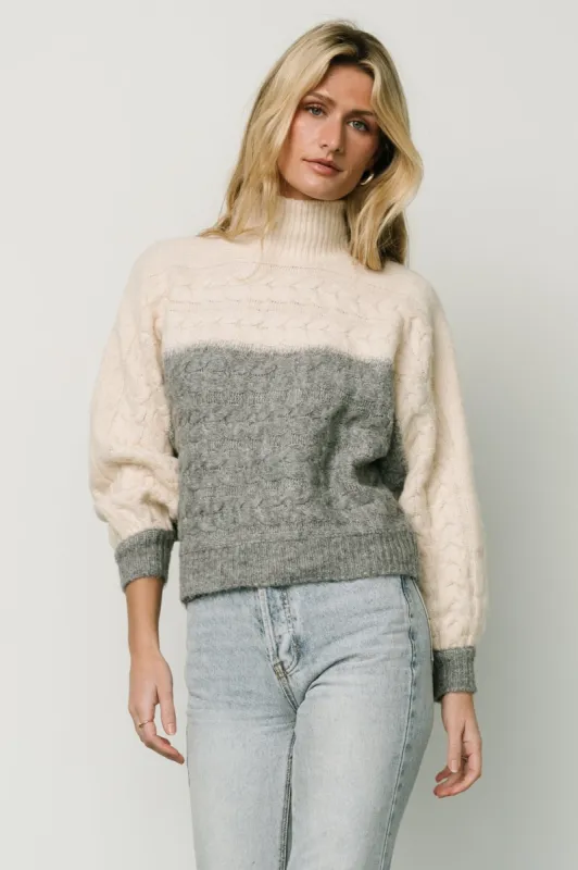 Jody Knit Sweater | Ivory + Gray sold by Baltic Born
