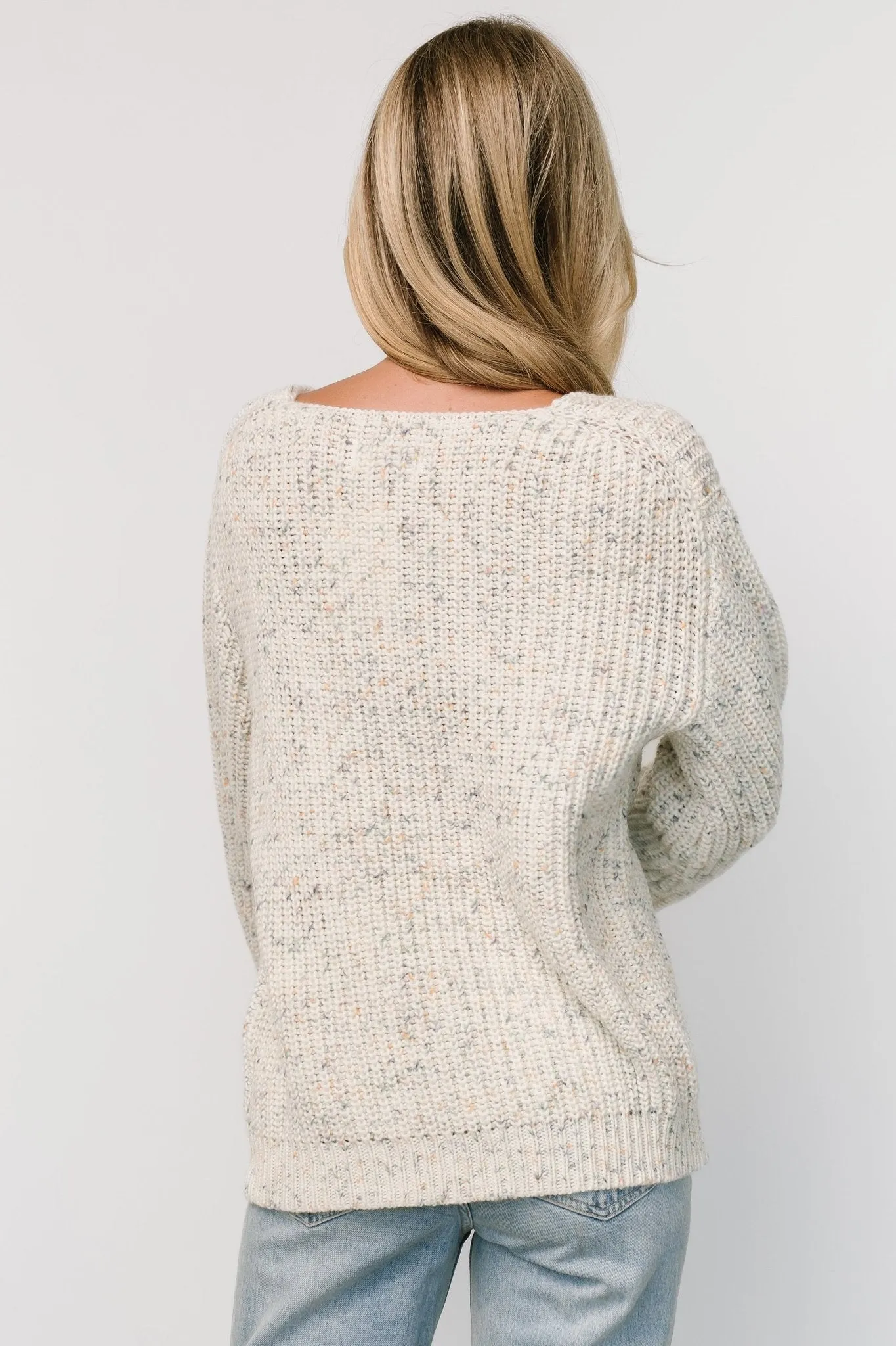 Rosie Knit Sweater | Ivory + Blue Multi sold by Baltic Born product image thumbnail 5