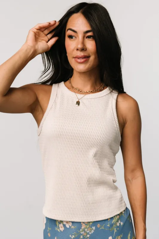 Raye Textured Tank Top | Cream sold by Baltic Born