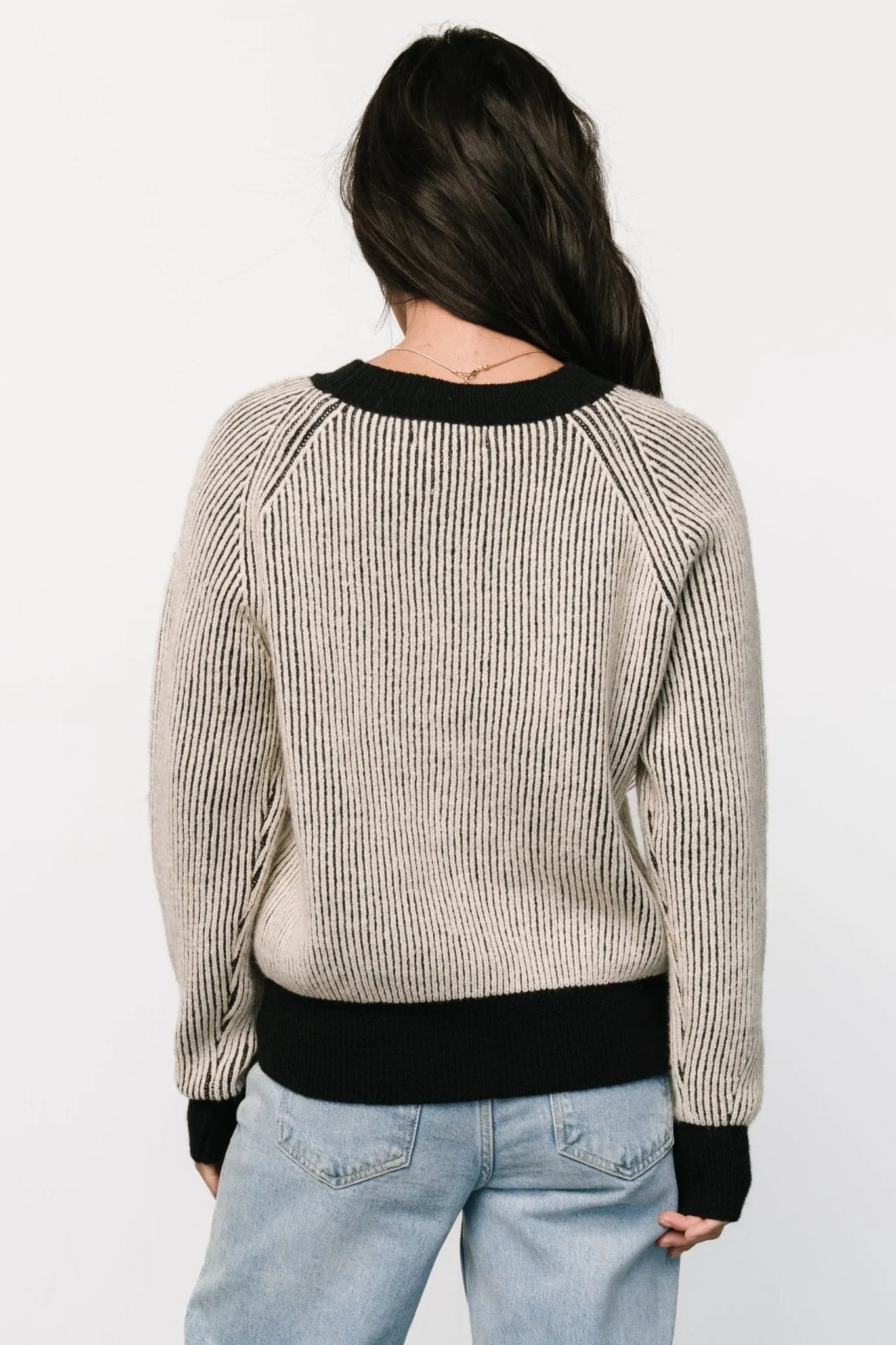 Winifred Ribbed Sweater | Black + Ivory sold by Baltic Born product image thumbnail 4