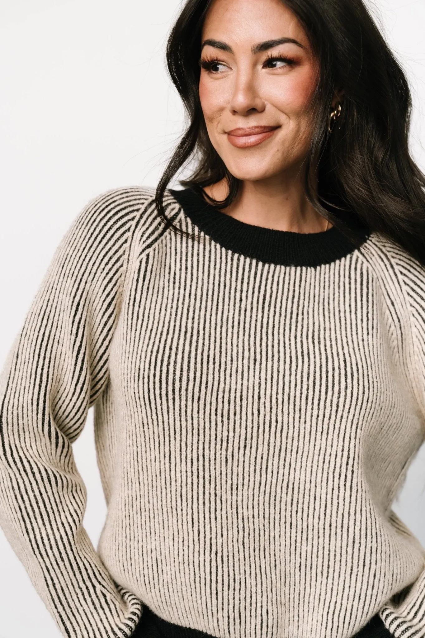 Winifred Ribbed Sweater | Black + Ivory sold by Baltic Born product image thumbnail 2
