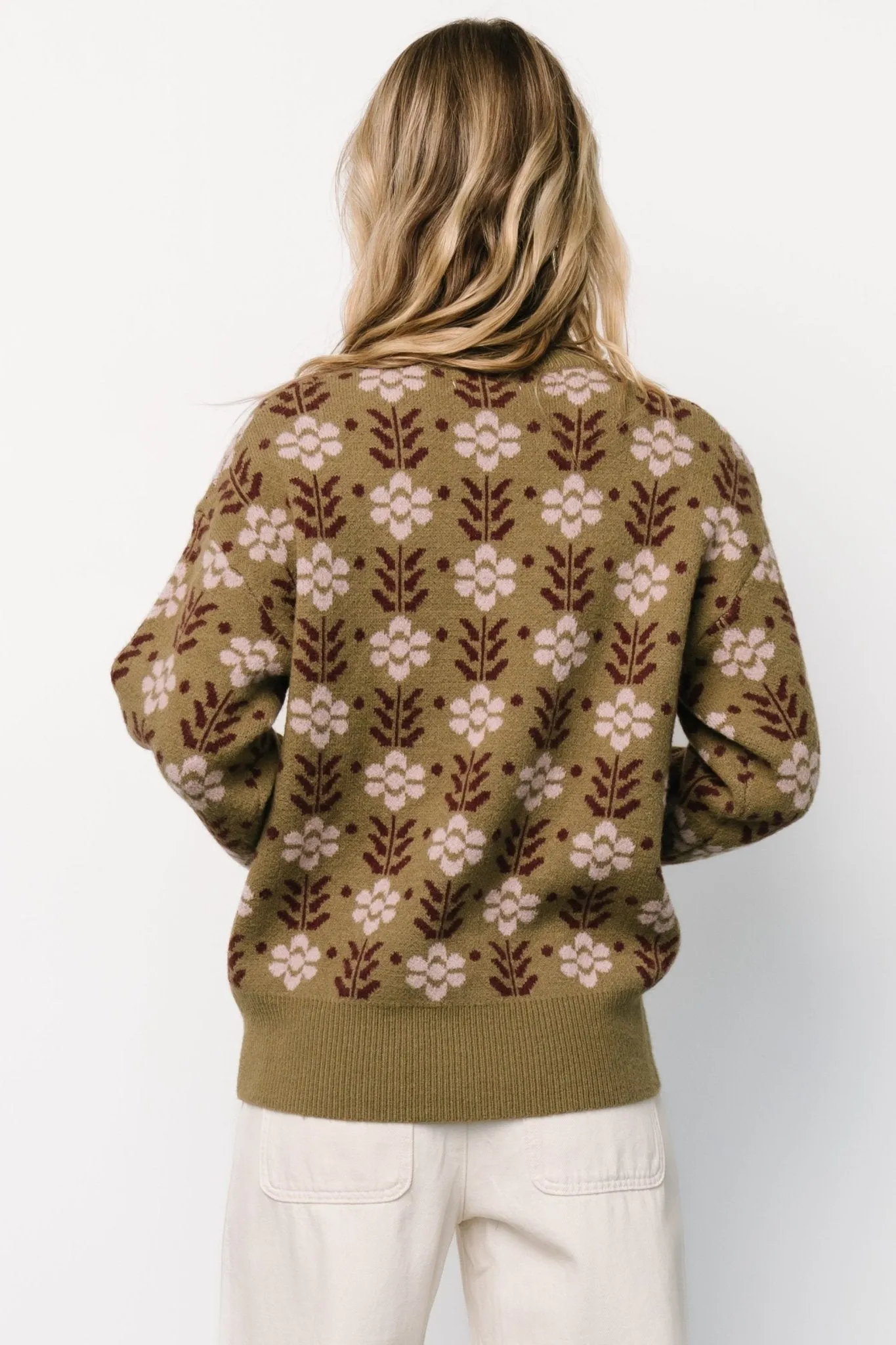 Norris Sweater | Olive Multi Floral sold by Baltic Born product image thumbnail 4