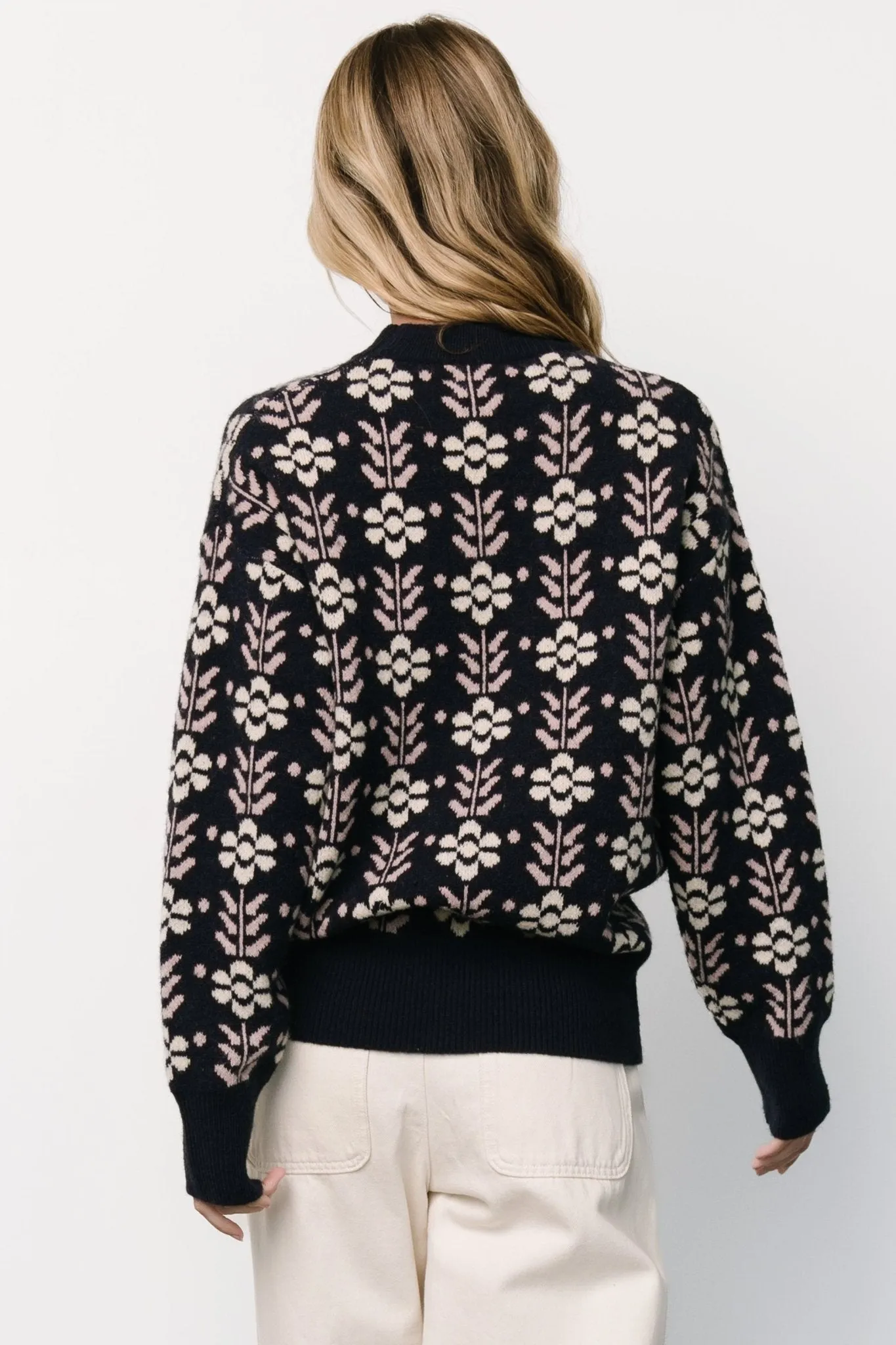 Norris Sweater | Navy Multi Floral sold by Baltic Born product image thumbnail 4