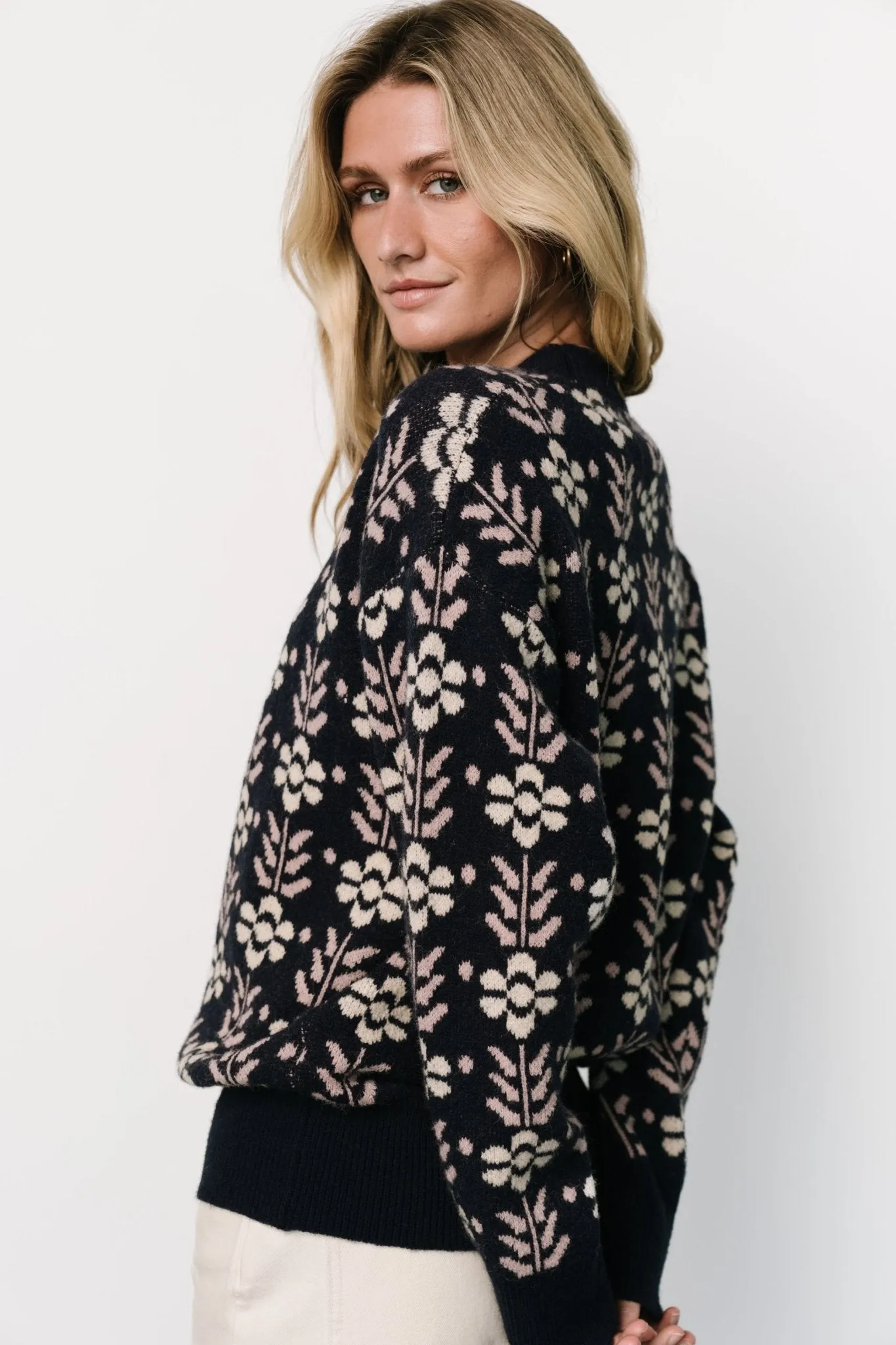 Norris Sweater | Navy Multi Floral sold by Baltic Born product image thumbnail 2