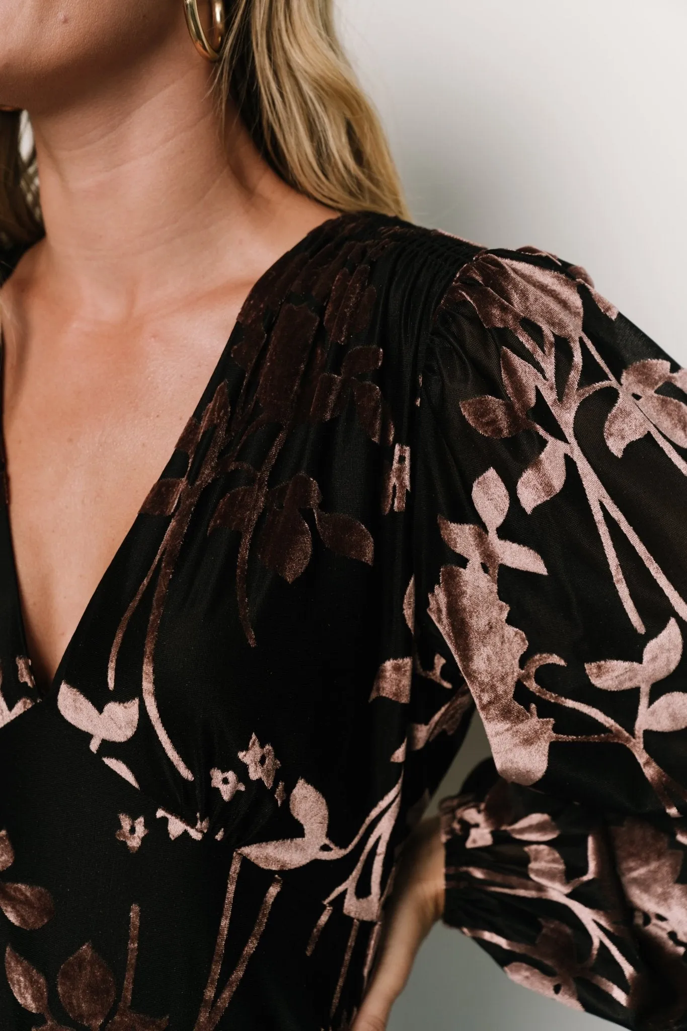 Liana Velvet Embossed Maxi Dress | Black sold by Baltic Born product image thumbnail 2
