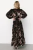 Liana Velvet Embossed Maxi Dress | Black sold by Baltic Born