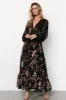 Liana Velvet Embossed Maxi Dress | Black sold by Baltic Born