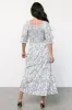 Tulsa Smocked Dress | Off White + Blue sold by Baltic Born