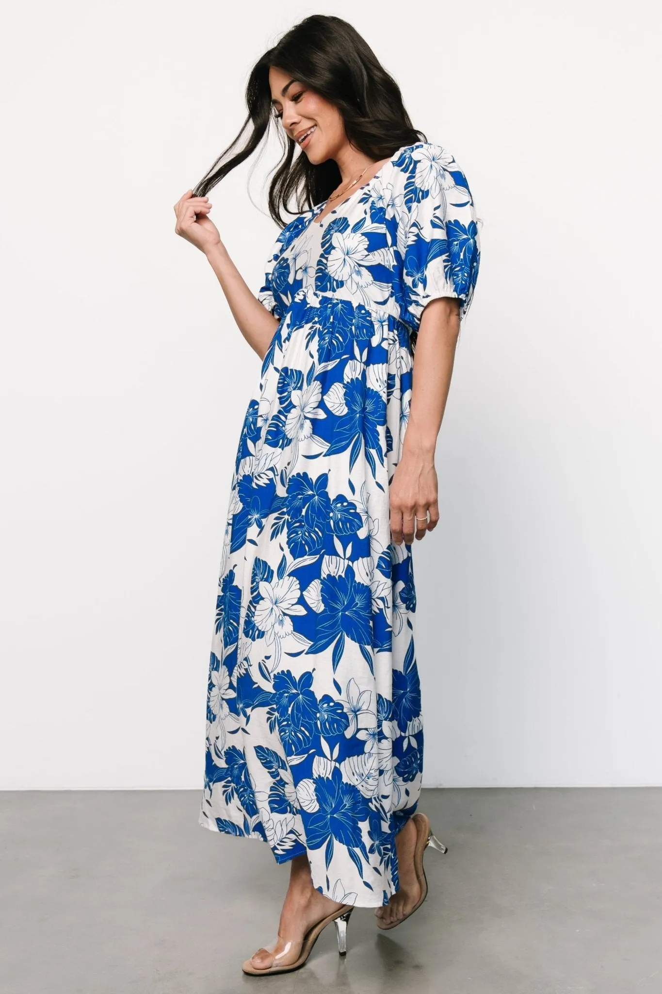 Leela Maxi Dress | Cobalt + Off White sold by Baltic Born product image thumbnail 5