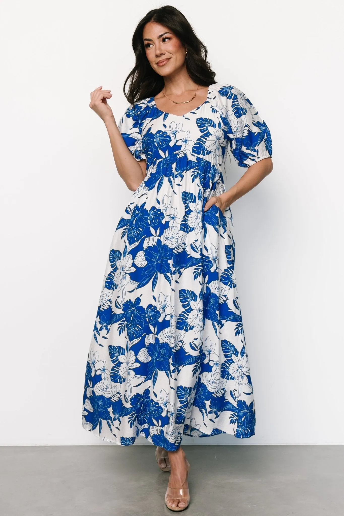 Leela Maxi Dress | Cobalt + Off White sold by Baltic Born