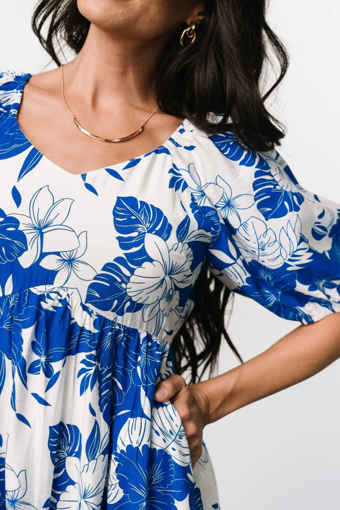 Leela Maxi Dress | Cobalt + Off White sold by Baltic Born product image thumbnail 2