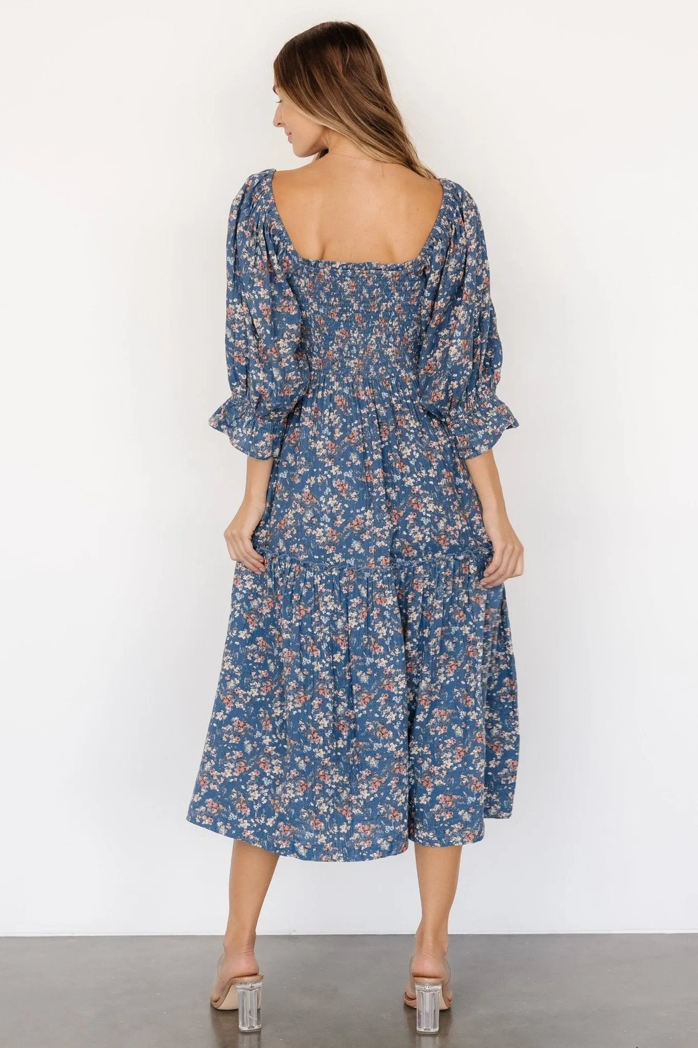 Sedona Smocked Dress | Blue Floral sold by Baltic Born product image thumbnail 5