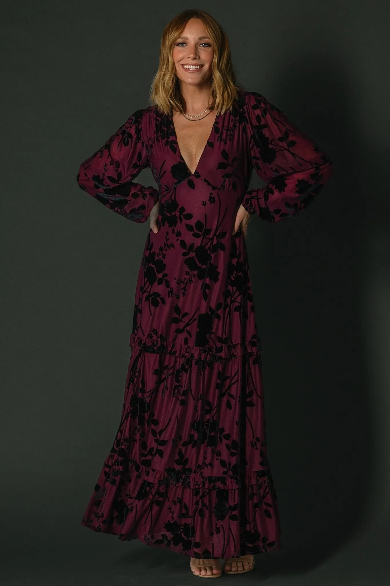 Liana Velvet Embossed Maxi Dress | Mulberry sold by Baltic Born