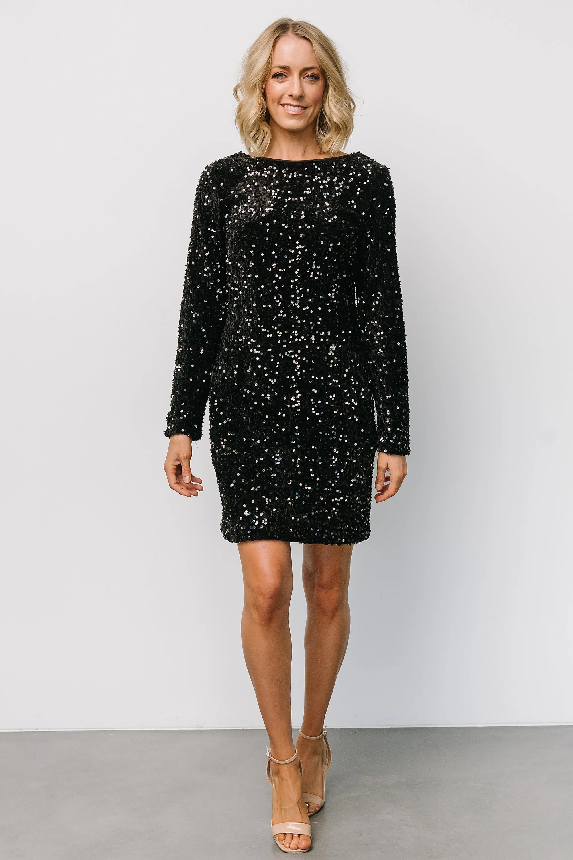 Betty Sequin Short Dress | Black sold by Baltic Born product image thumbnail 3