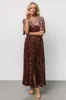 Irina Velvet Maxi Dress | Black Multi Floral sold by Baltic Born