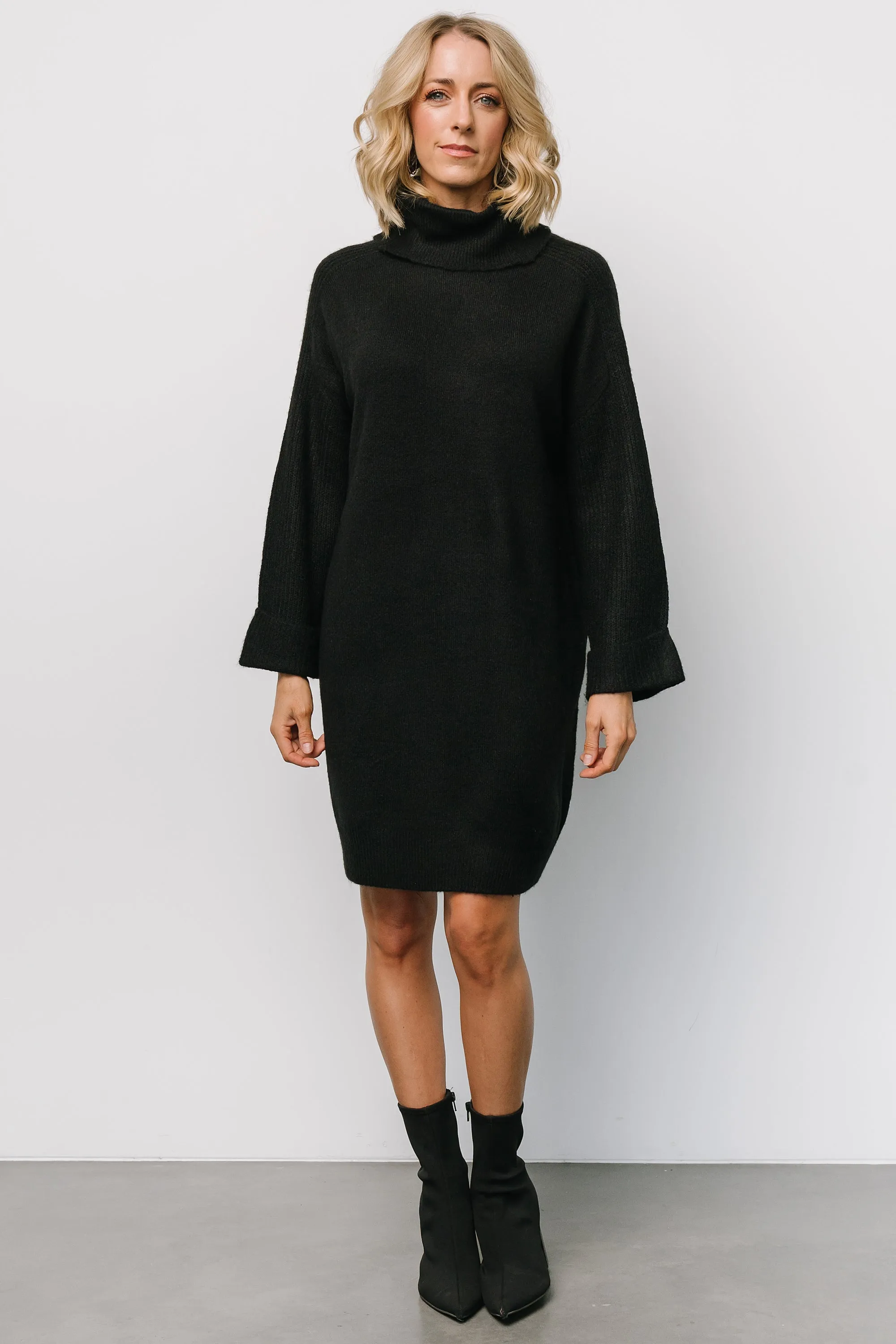 Amy Sweater Dress | Black sold by Baltic Born
