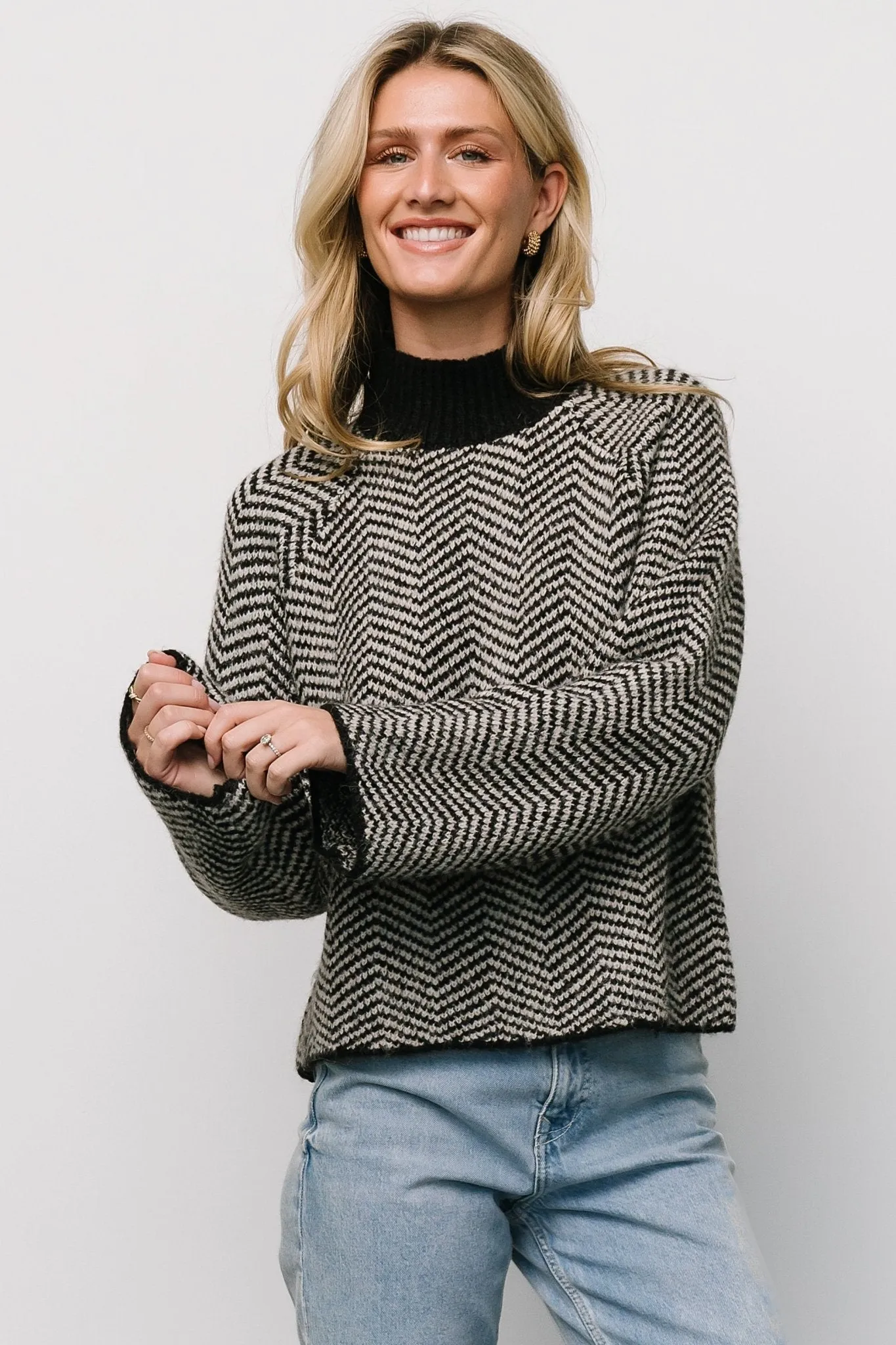 Trisha Knit Sweater | Black Stripe sold by Baltic Born product image thumbnail 4