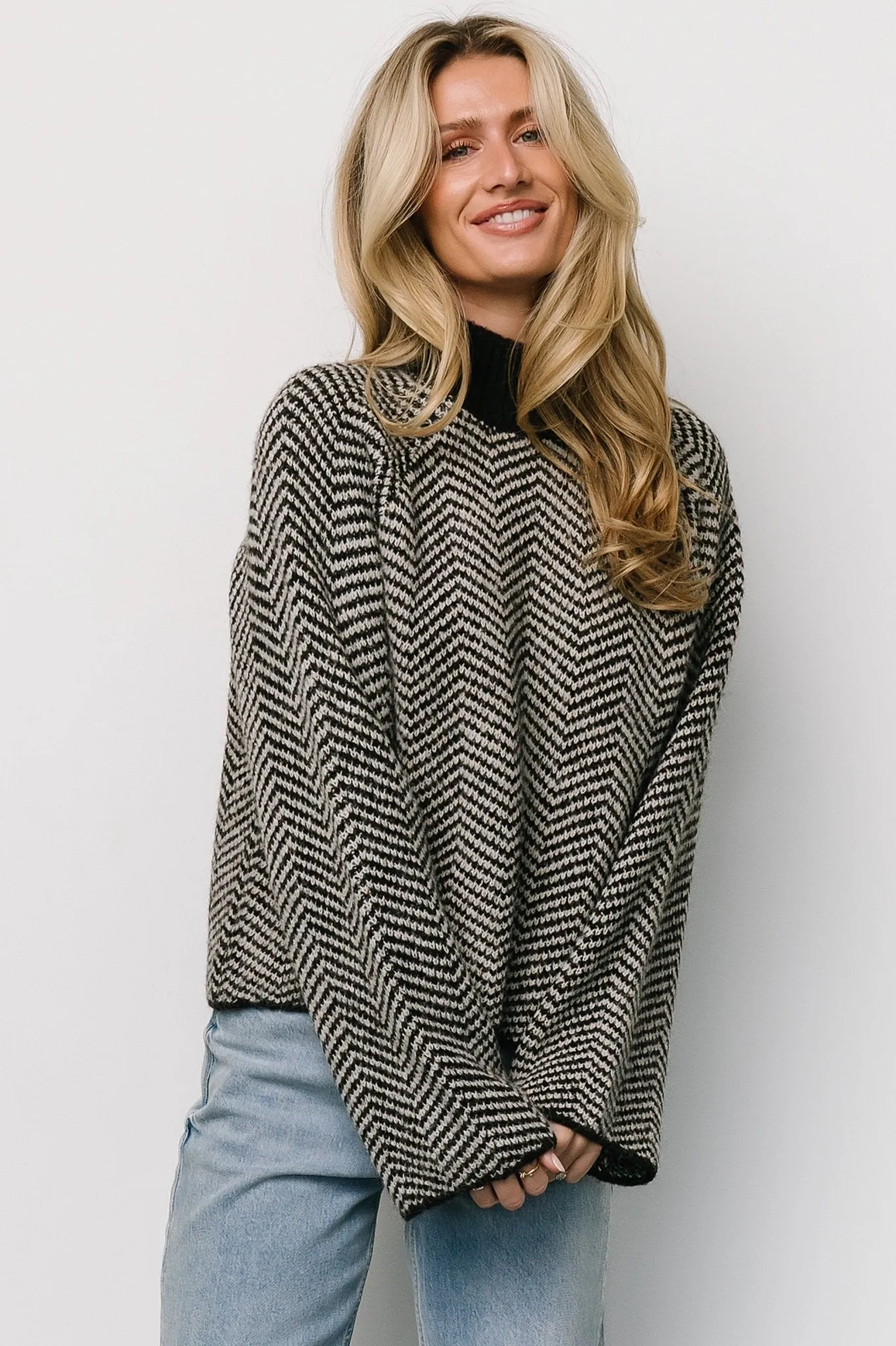 Trisha Knit Sweater | Black Stripe sold by Baltic Born product image thumbnail 2