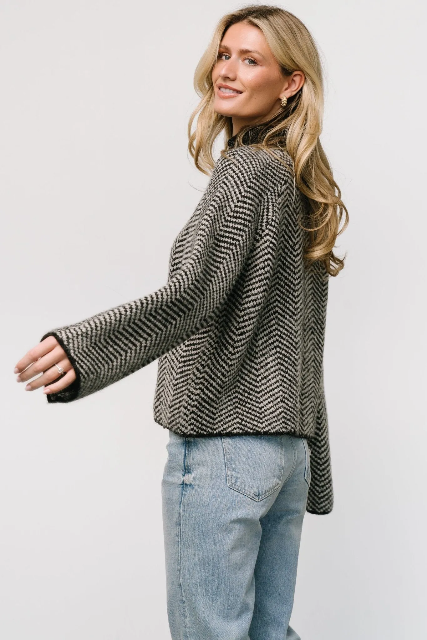 Trisha Knit Sweater | Black Stripe sold by Baltic Born product image thumbnail 3