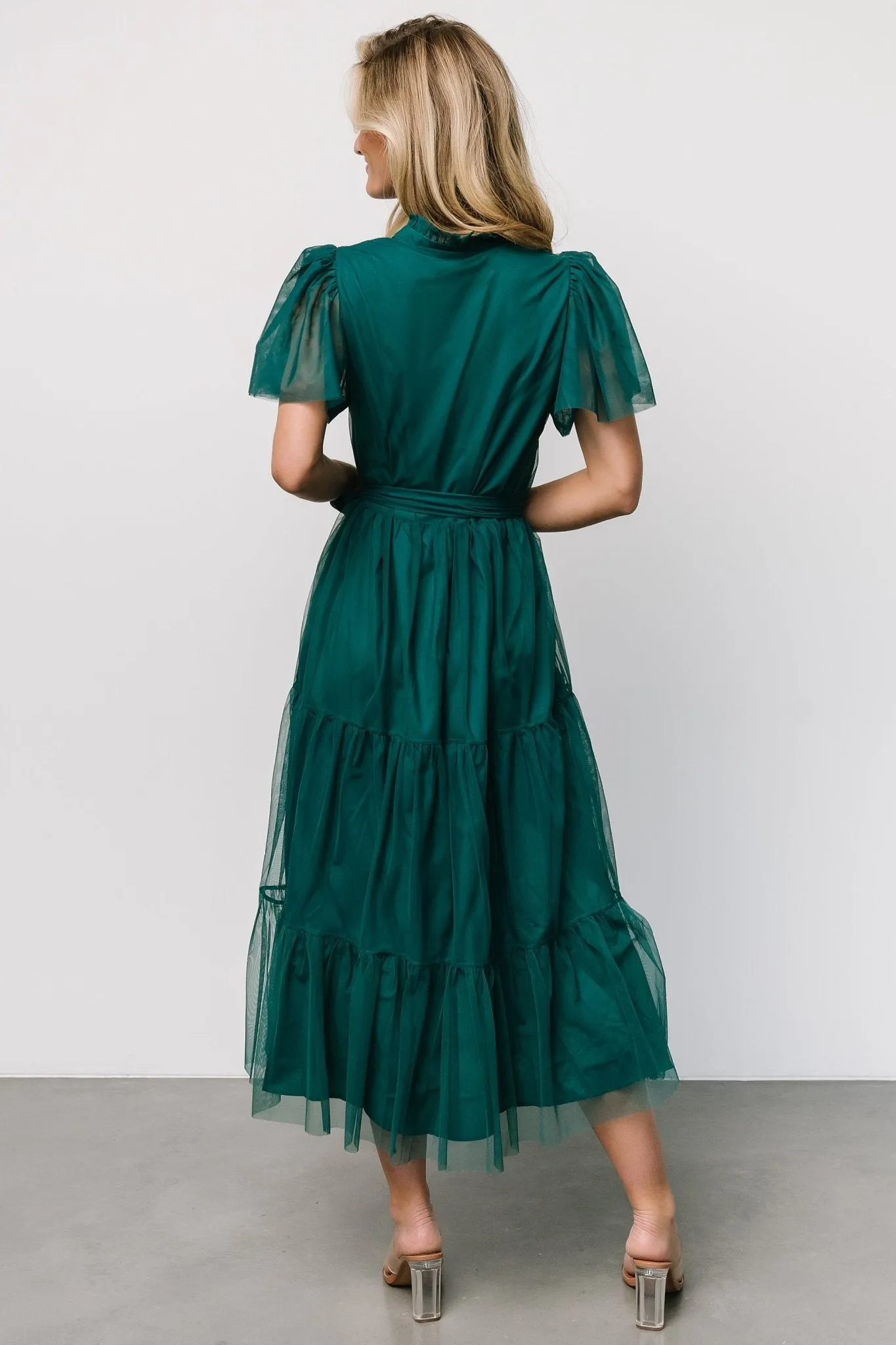 Medina Tulle Midi Dress | Emerald sold by Baltic Born product image thumbnail 5