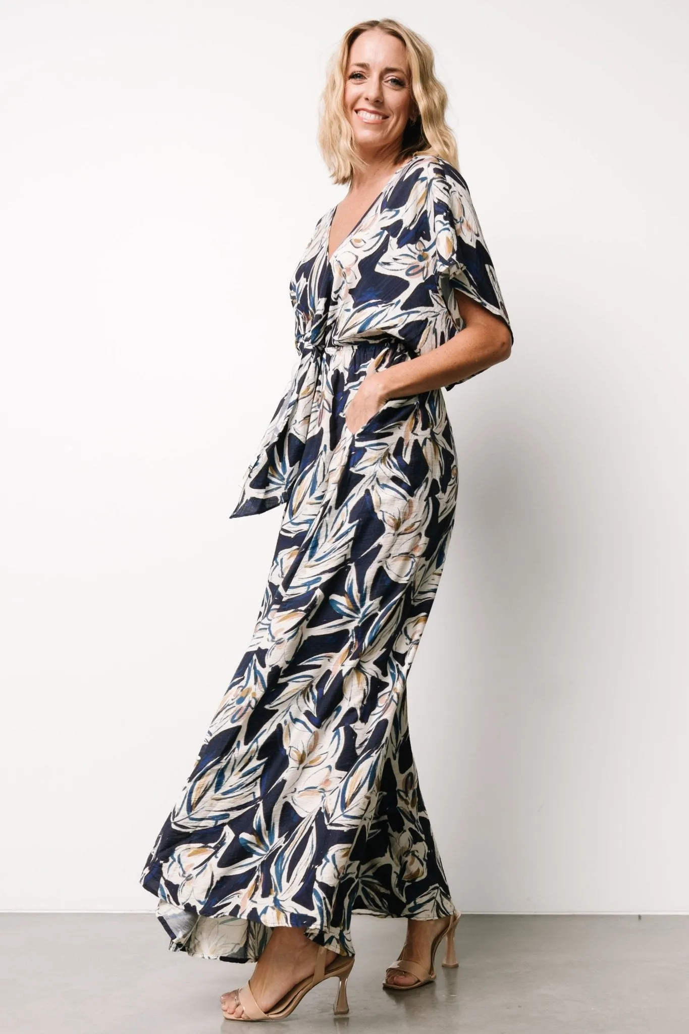 Giada Wide Leg Jumpsuit | Navy + Off White sold by Baltic Born product image thumbnail 5