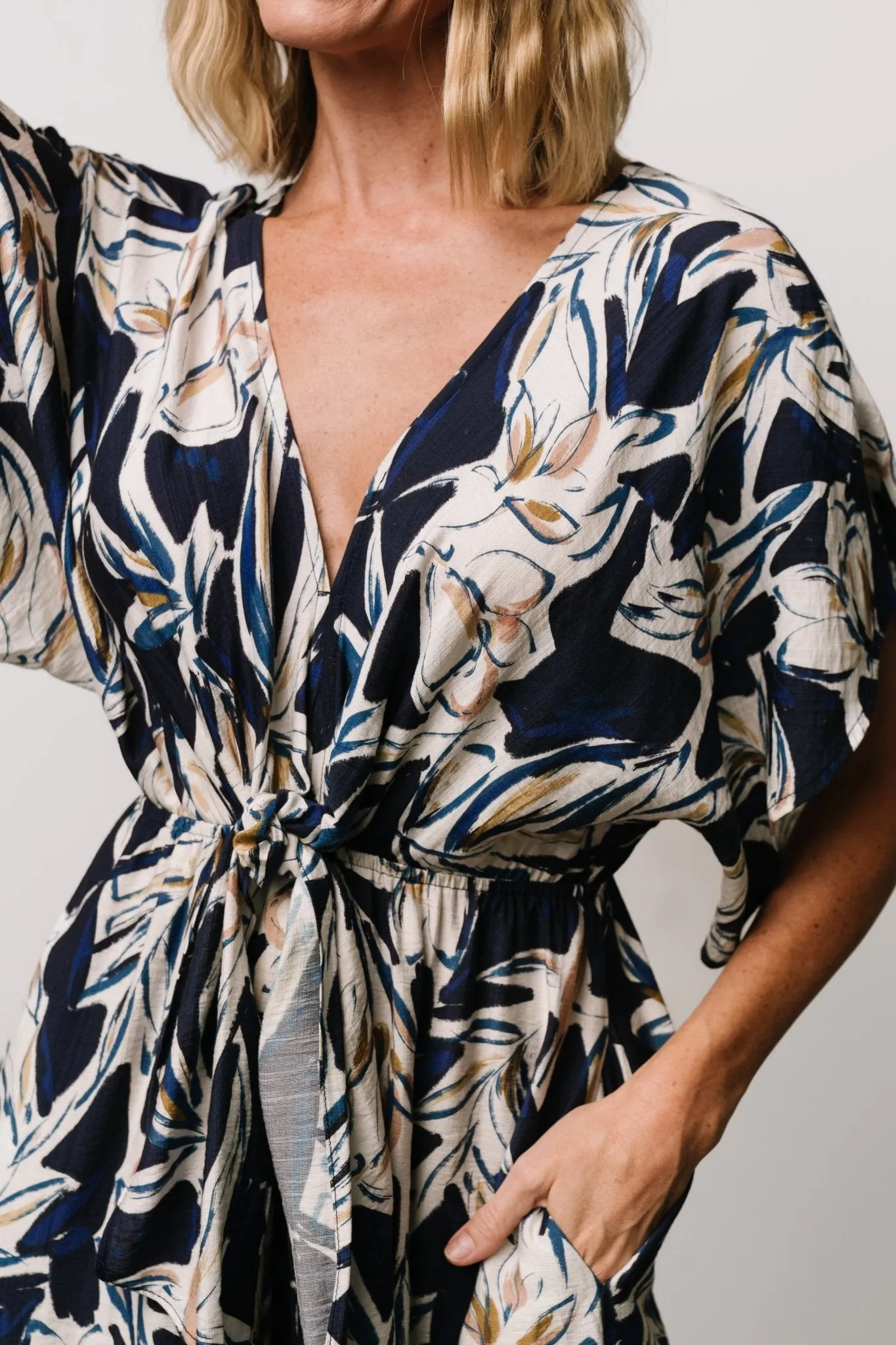 Giada Wide Leg Jumpsuit | Navy + Off White sold by Baltic Born product image thumbnail 4