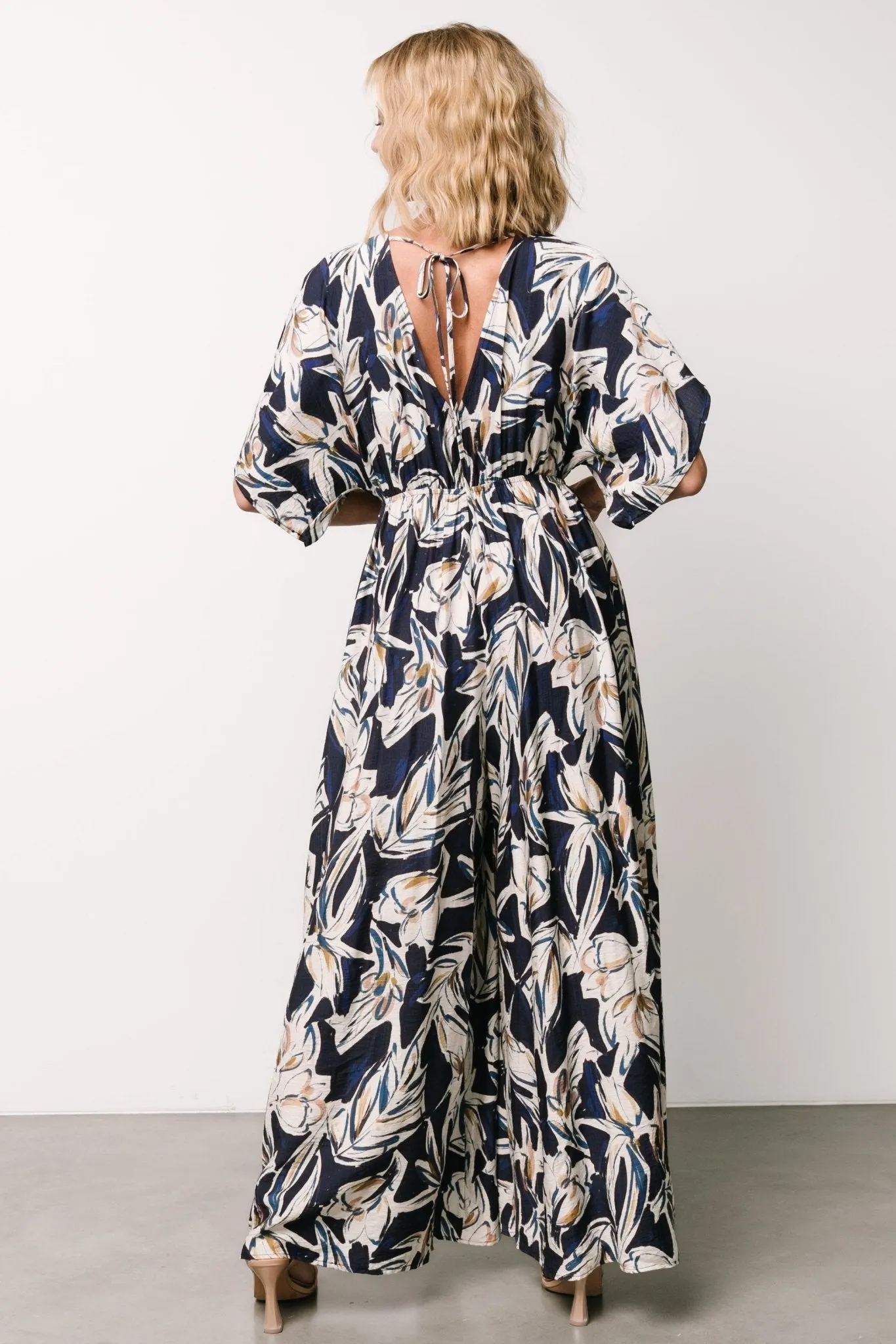 Giada Wide Leg Jumpsuit | Navy + Off White sold by Baltic Born product image thumbnail 2