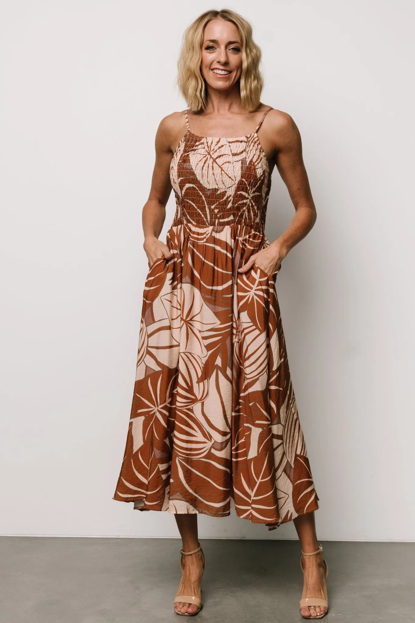 McKinley Smocked Dress | Cream + Camel Multi sold by Baltic Born product image thumbnail 5