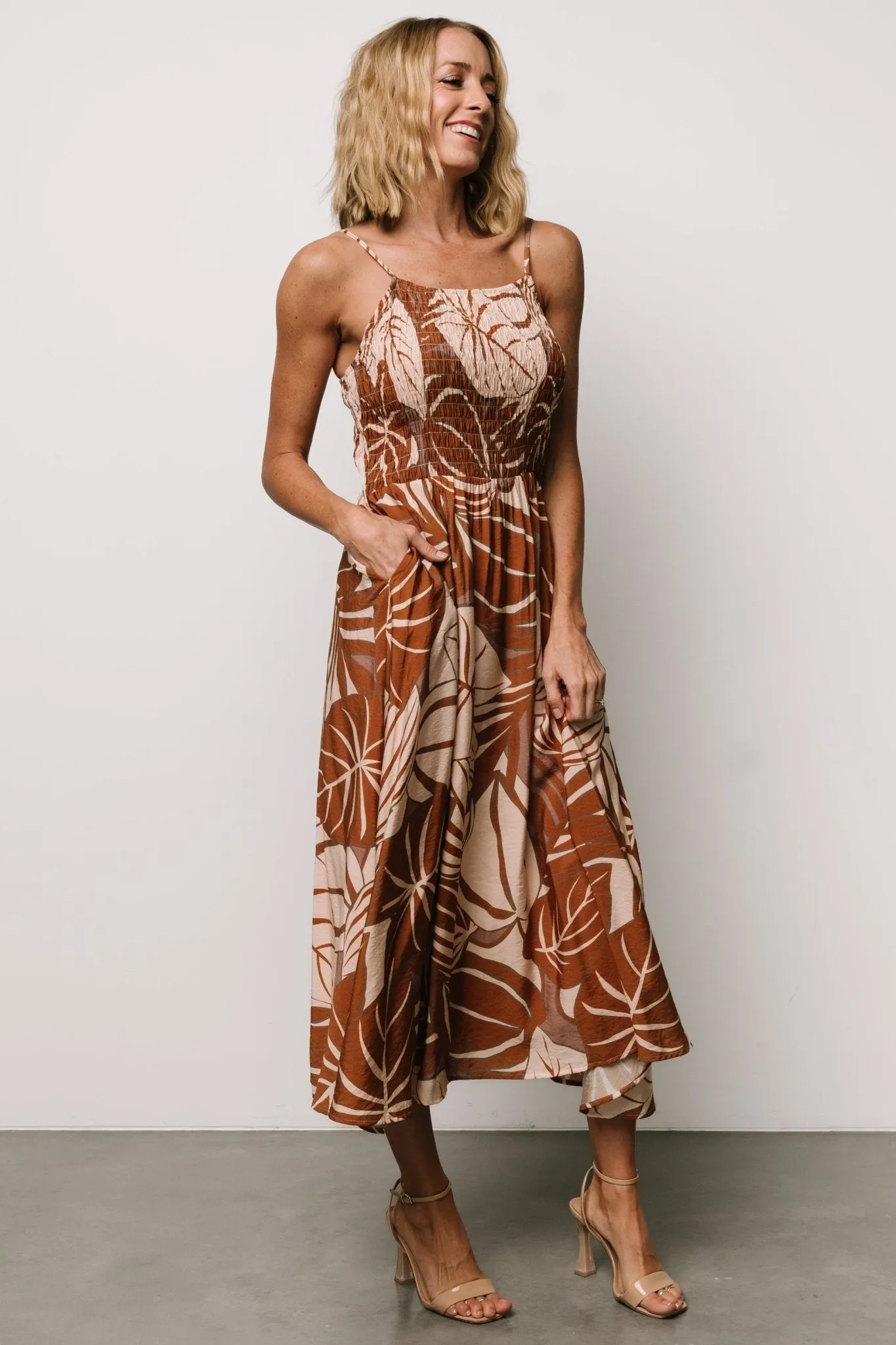 McKinley Smocked Dress | Cream + Camel Multi sold by Baltic Born product image thumbnail 3