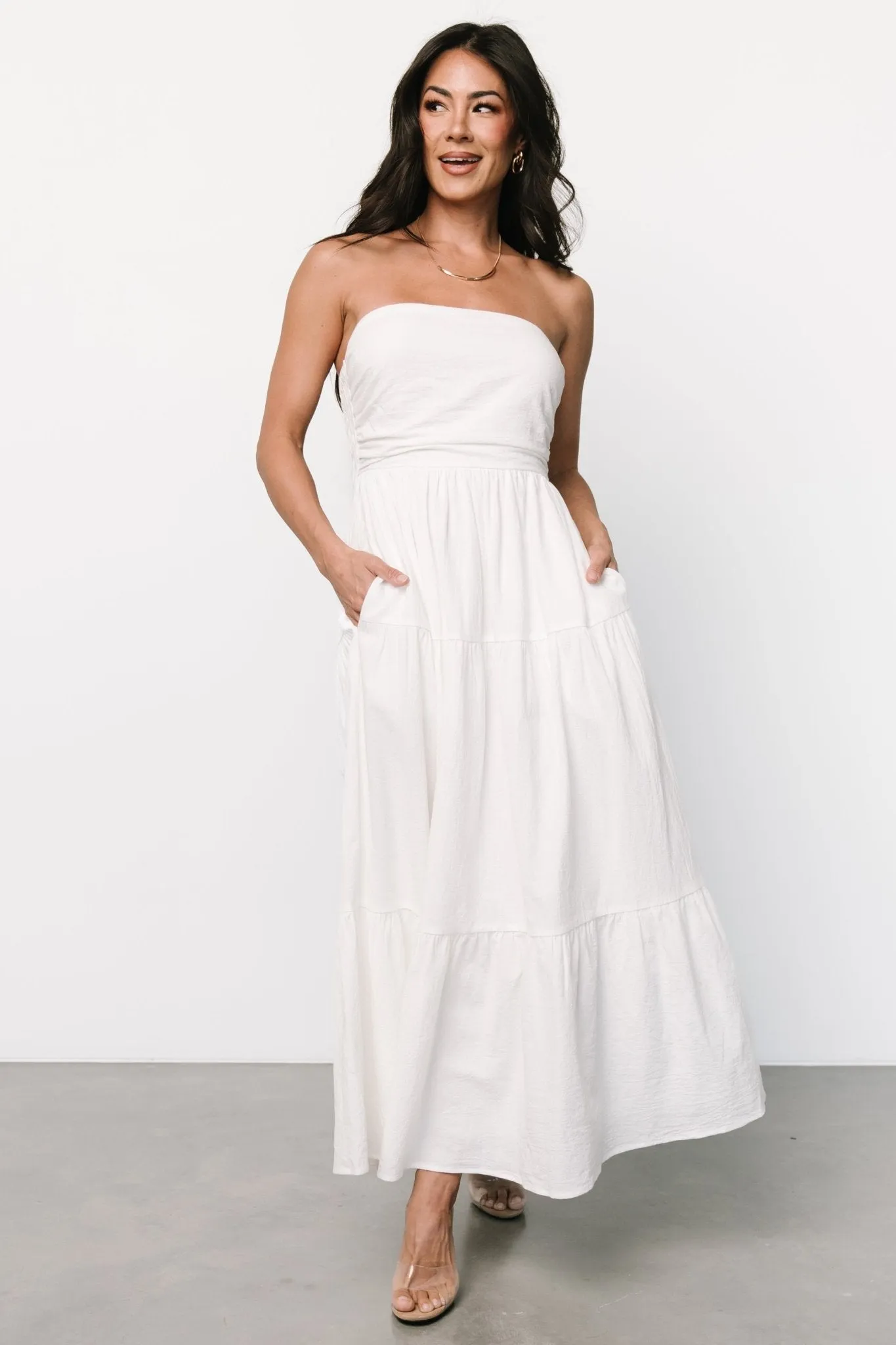 Delray Strapless Dress | Off White sold by Baltic Born