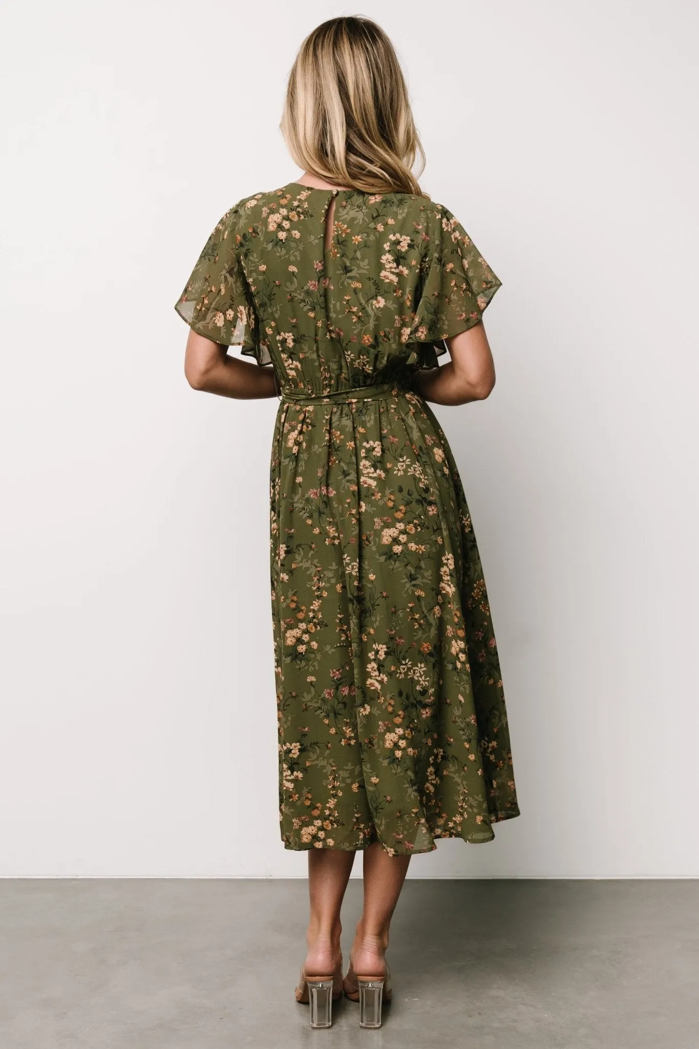Laurel Midi Dress | Olive Floral sold by Baltic Born product image thumbnail 5