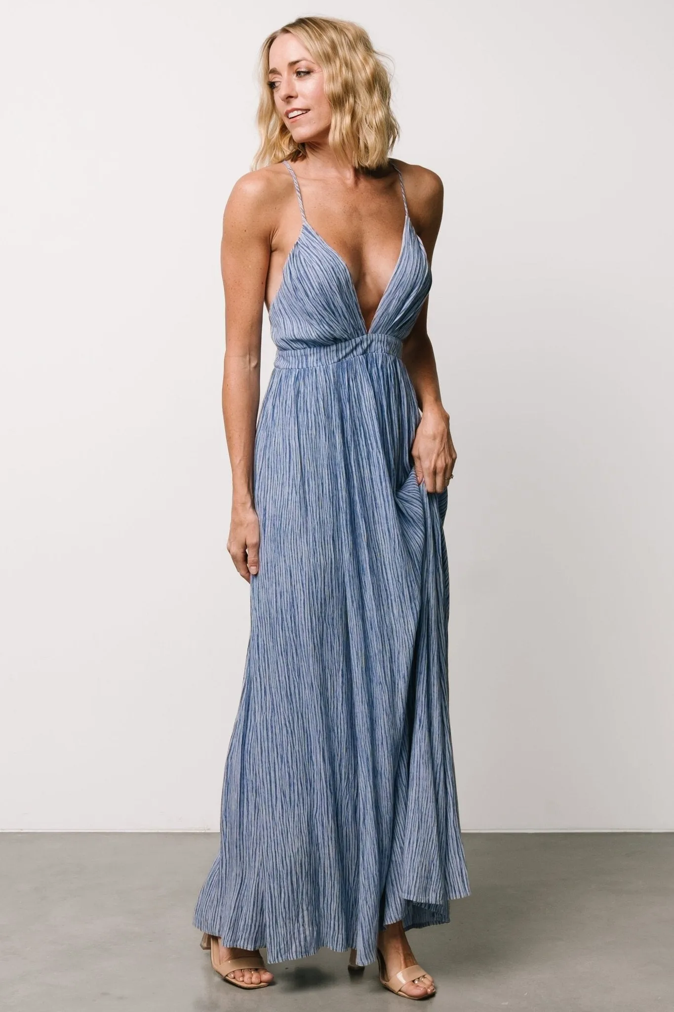 Korley Maxi Dress | Blue Stripe sold by Baltic Born product image thumbnail 3