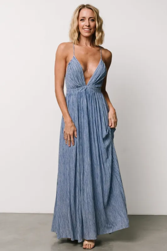 Korley Maxi Dress | Blue Stripe sold by Baltic Born