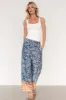Zora Boho Satin Pants | Blue Multi Print sold by Baltic Born