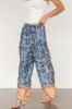 Zora Boho Satin Pants | Blue Multi Print sold by Baltic Born