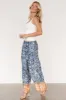 Zora Boho Satin Pants | Blue Multi Print sold by Baltic Born