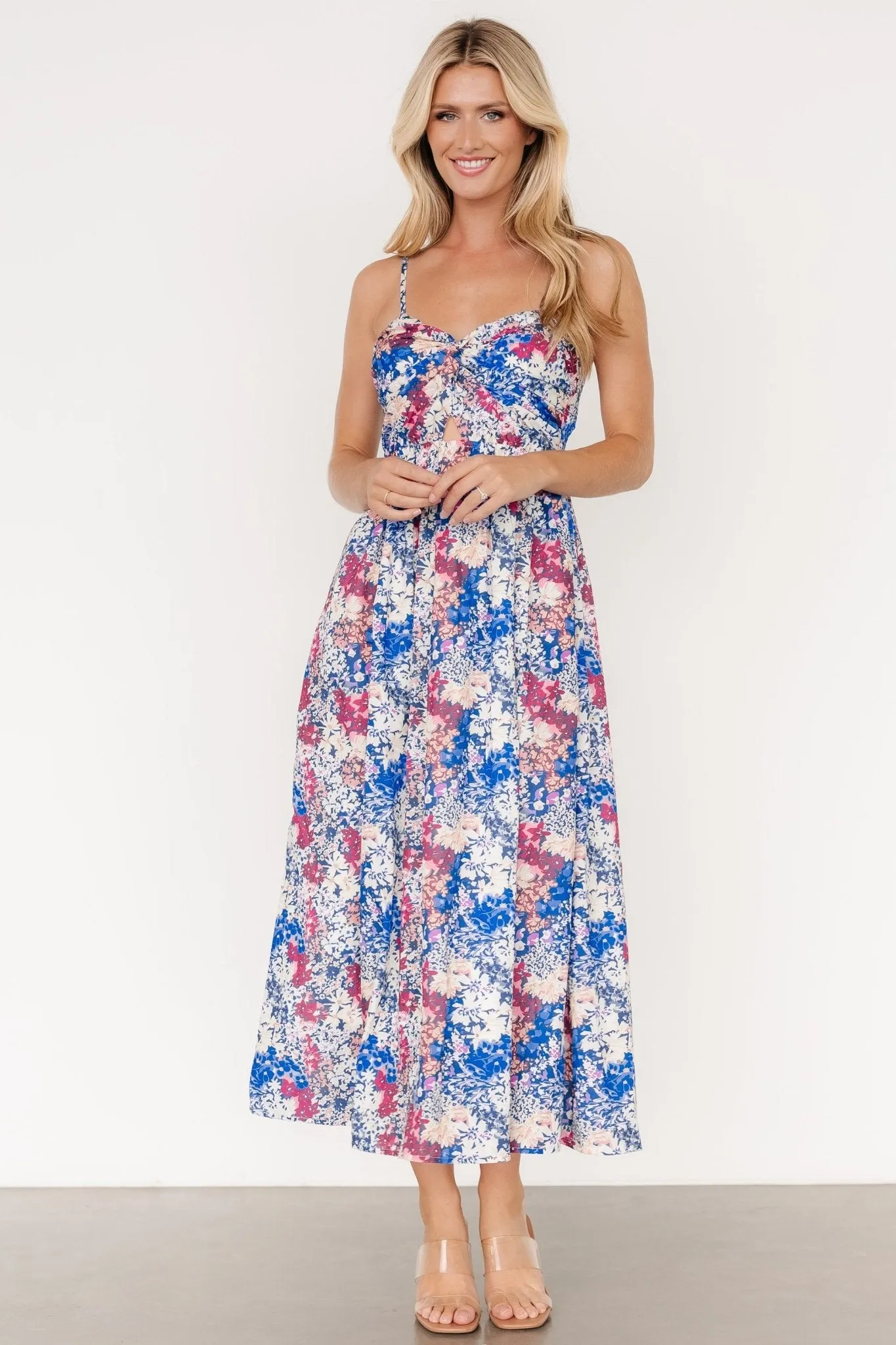 Evette Sweetheart Tank Dress | Blue Multi sold by Baltic Born