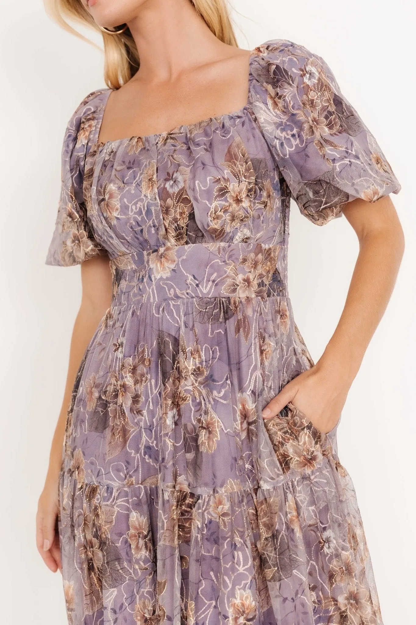 Annabeth Midi Dress | Lavender Floral sold by Baltic Born product image thumbnail 2