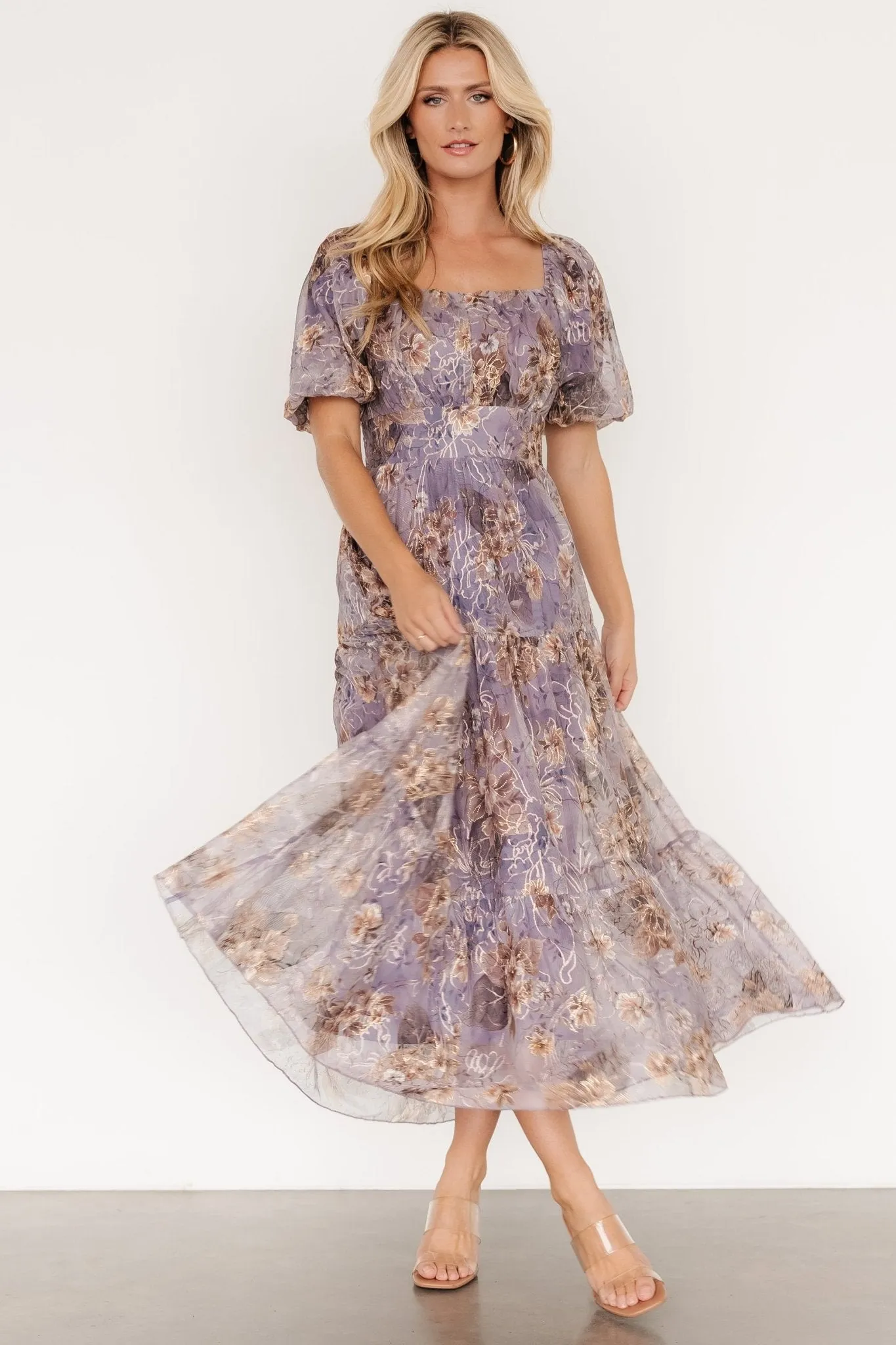 Annabeth Midi Dress | Lavender Floral sold by Baltic Born product image thumbnail 4