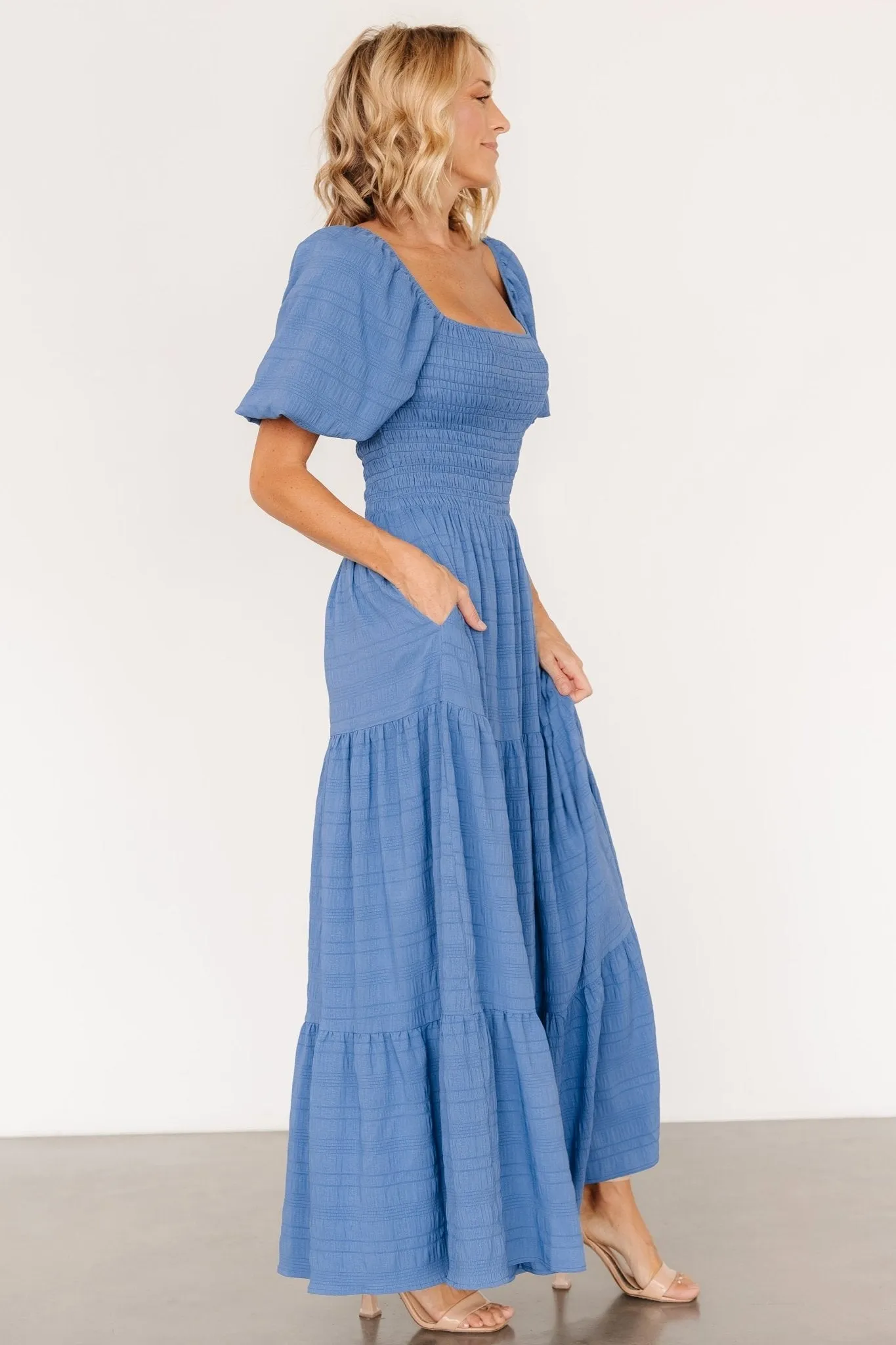 Amaya Smocked Dress | Blue sold by Baltic Born product image thumbnail 3